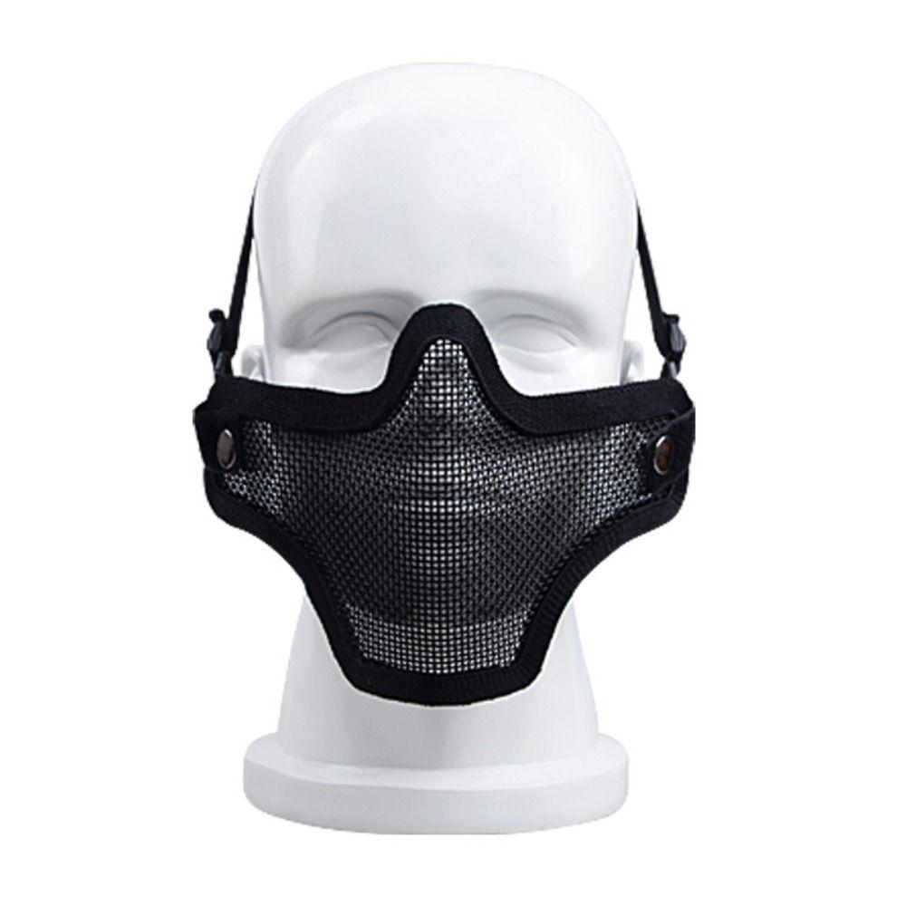 Adjustable Half Face Wire Mask Carbon Steel Steel Mesh Mask Metal Face Mask Riding Cycling