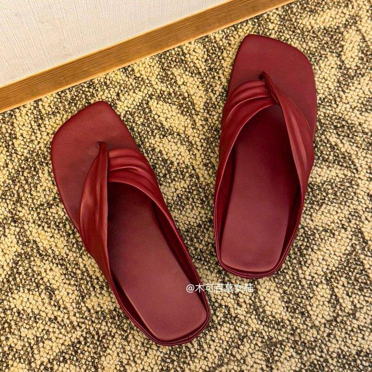 Soft Leather Version~ 2025 Summer New Toe Cool Slippers Women's Leisure Beach Vacation Flat-bottomed Open-toe Flip-flops