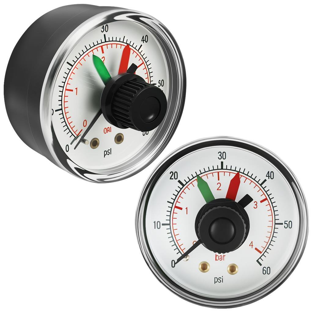 2/4 шт. Манометр давления фильтра для бассейна от 0 до 60 фунтов на кв. дюйм 2-дюймовая шкала Точный манометр для контроля давления воды Метр Детали насоса воздушного компрессора