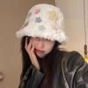 Панама женская осенне-зимняя новая утолщенная плюшевая милая шляпа-ведро универсальная шляпа для лица теплая шляпа