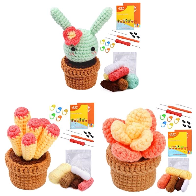 Beginners Crochet Kits DIY Crochet Starter Kits Including Crochet Hook, Yarn Balls, Needle, Instructions, Accessories