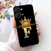 Для Tecno Spark Go 3 2026 Модный Чехол для Телефона с Короной и Буквой Для Tecno Spark Go3 KN3 Черный Силиконовый Мягкий Чехол