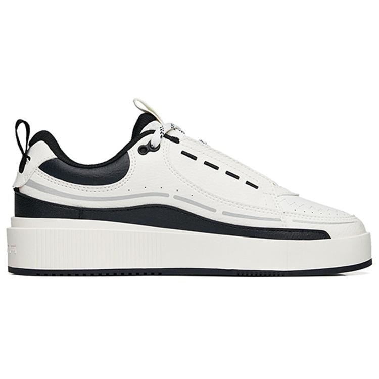 Anta Life Collection Lightweight Abrasion Resistant Low top Skateboard Shoes Women's White Black Gray 922228033-2