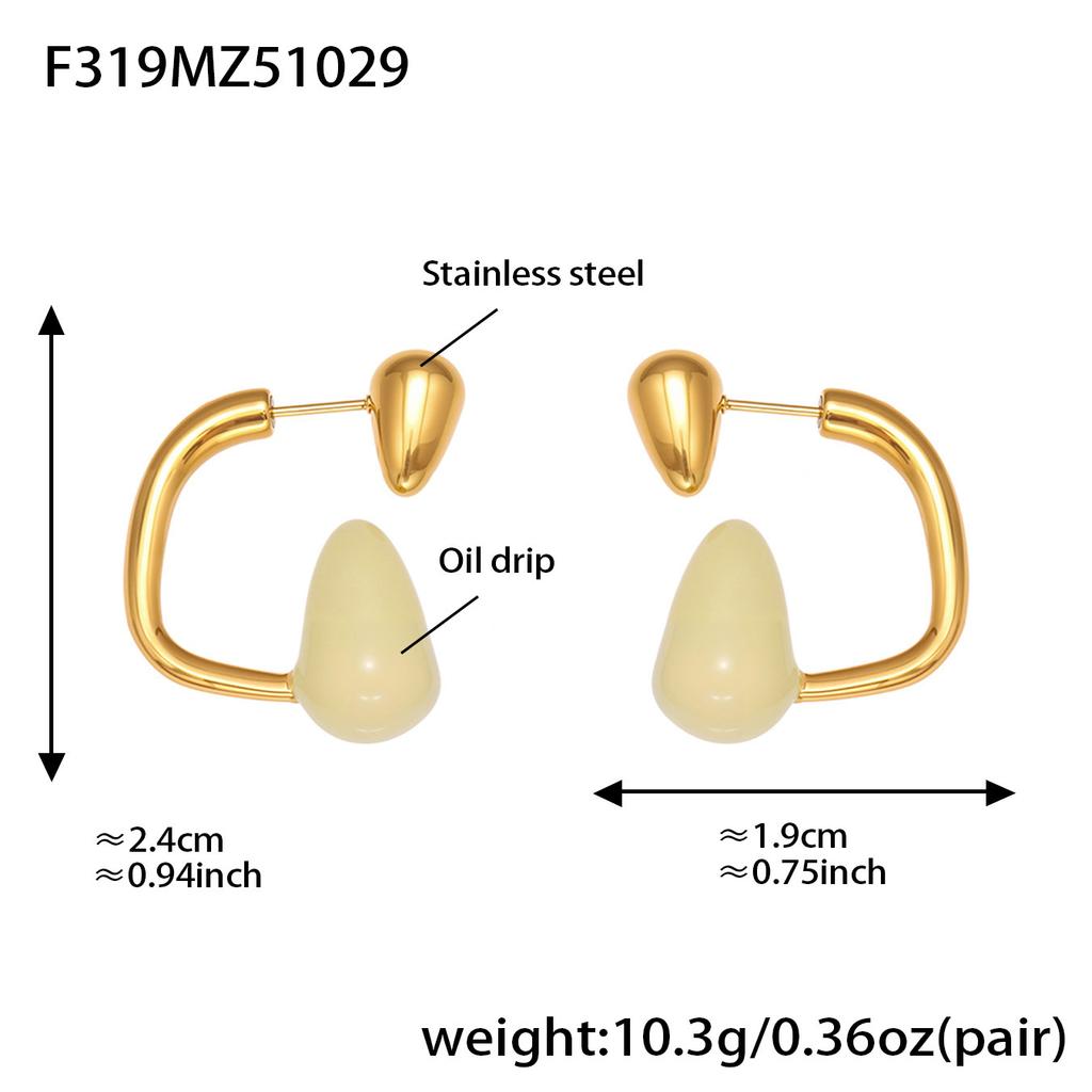Exquisite Trendy Flowing Drip Oil Rubber Plug Earrings, Simple and Versatile, Fashionable Temperament, Personalized Earrings and Earrings
