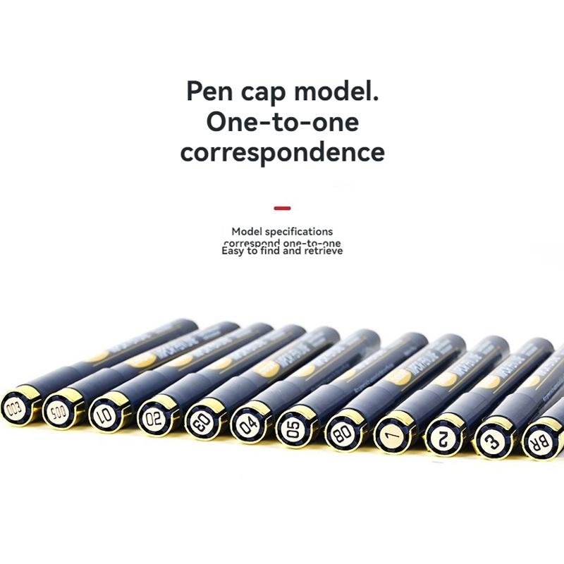 12 шт./компл. художественная ручка-манга, пигментная подводка, микронная ручка, маркер, тонкая игла-лайнер, ручка для кисти для эскизов, канцелярские товары, товары для рукоделия