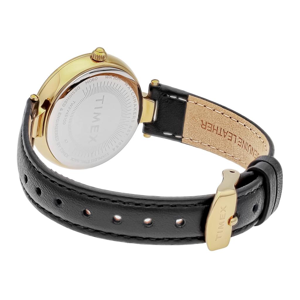 [TIMEX] Часы Timex Adoon с черным циферблатом из латуни и минерального стекла, кварцевый японский механизм, 32 мм, американские часы TW2V45100, женские