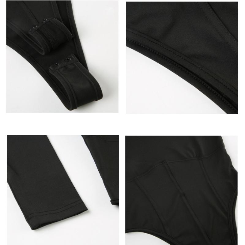 Y2K European and American Sexy Tight Fitting Base Long Sleeved Slimming Jumpsuit Top