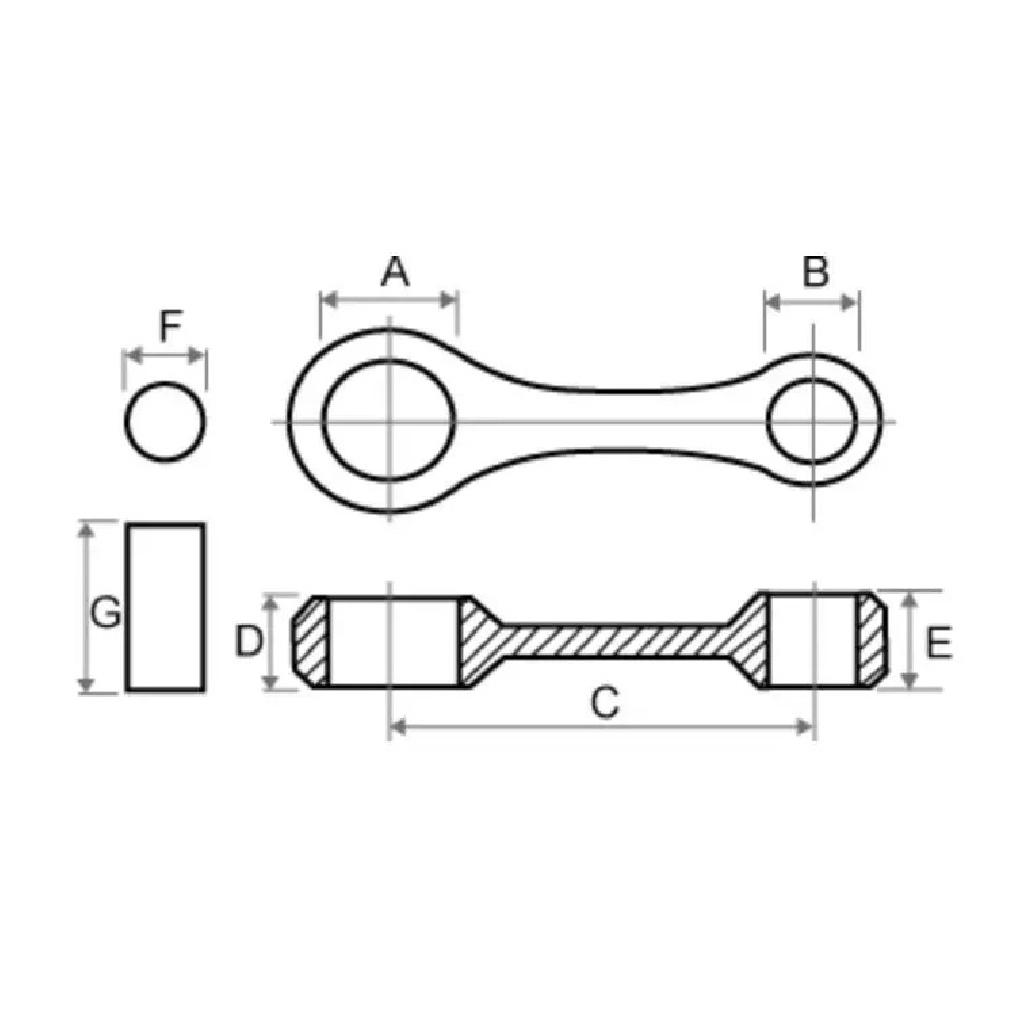 Motorcycle Crankshaft Connecting Rod For Yamaha DT125MX DT180 95 DT180Z 93 2TW 2N4-11650-00 93310-422L0-00 93310-216E1-00 2T