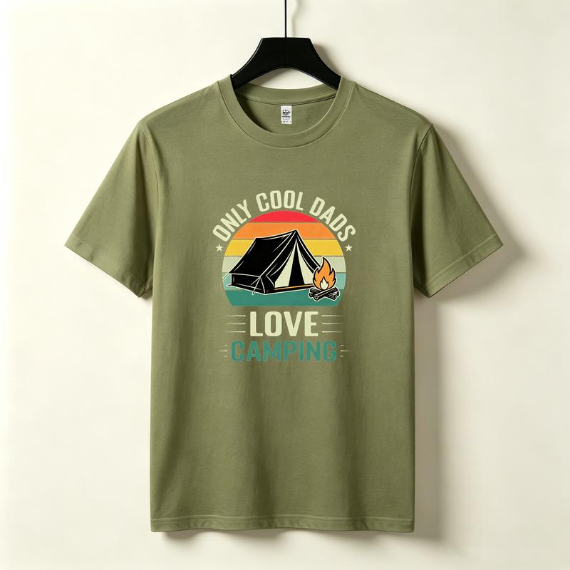 Camping TShirt Cool Dads Love Camping Retro Graphic Tee Vintage Sunset Casual Cotton Dad Gift Streetwear Harajuku Y2k Tops