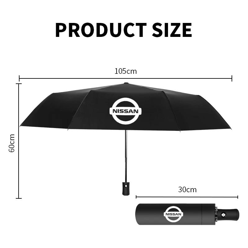 New Car Automatic Folding Windproof Sunshade Umbrella Car Accessories For Nissan Nismo Tiida Skyline Juke X-trail Almera Qashqai