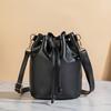 Women's Adjustable Crossbody Bucket Bag Black Drawstring Closure Minimalist Casual Shoulder Bag Versatile Fashion Purse Crossbody Bag