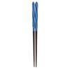 Aoba Chopsticks, Natural Wood, Candy Twist Pattern, Blue, 23cm