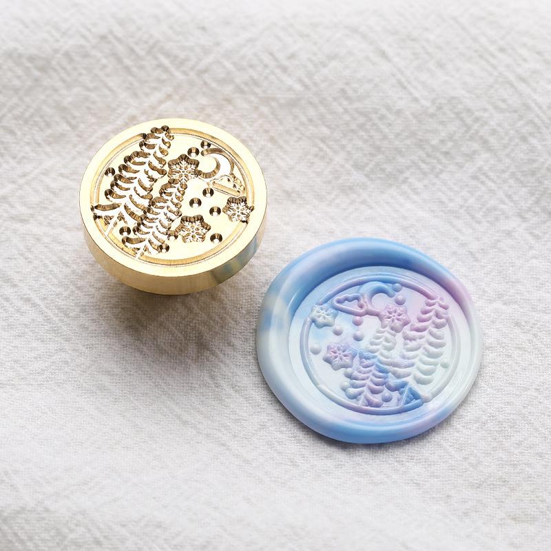 Кленовые листьяУзор маргаритки Восковая печать штамп Ретро-печать сургучом Замена головы Цветы Лист Украсить подарок Ипомея Папоротник