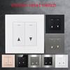 Electric Curtain Switch Panel, Type 86 Up and Down Automatic Reset Shutter Shutter Switch AC110-250V