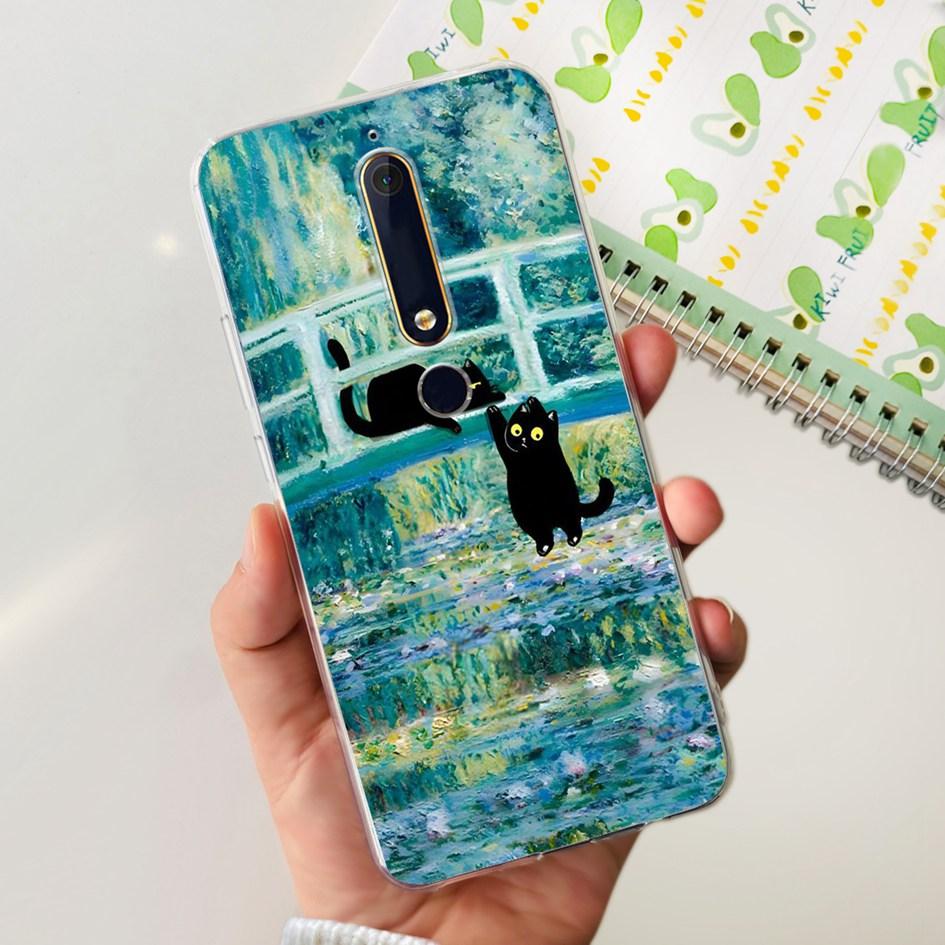 For Nokia 6 2018 Case Fashion Flower Soft Silicone Bumper For Nokia 6.1 Cover TA-1043 TA-1045 TA-1054 TA-1050 TA-1068 Phone Case