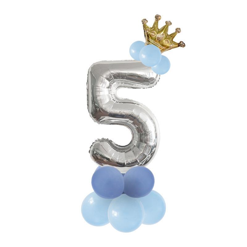Набор цифровых шаров из алюминиевой пленки, Набор шаров, Колонна из шаров, Украшение для детской вечеринки по случаю дня рождения