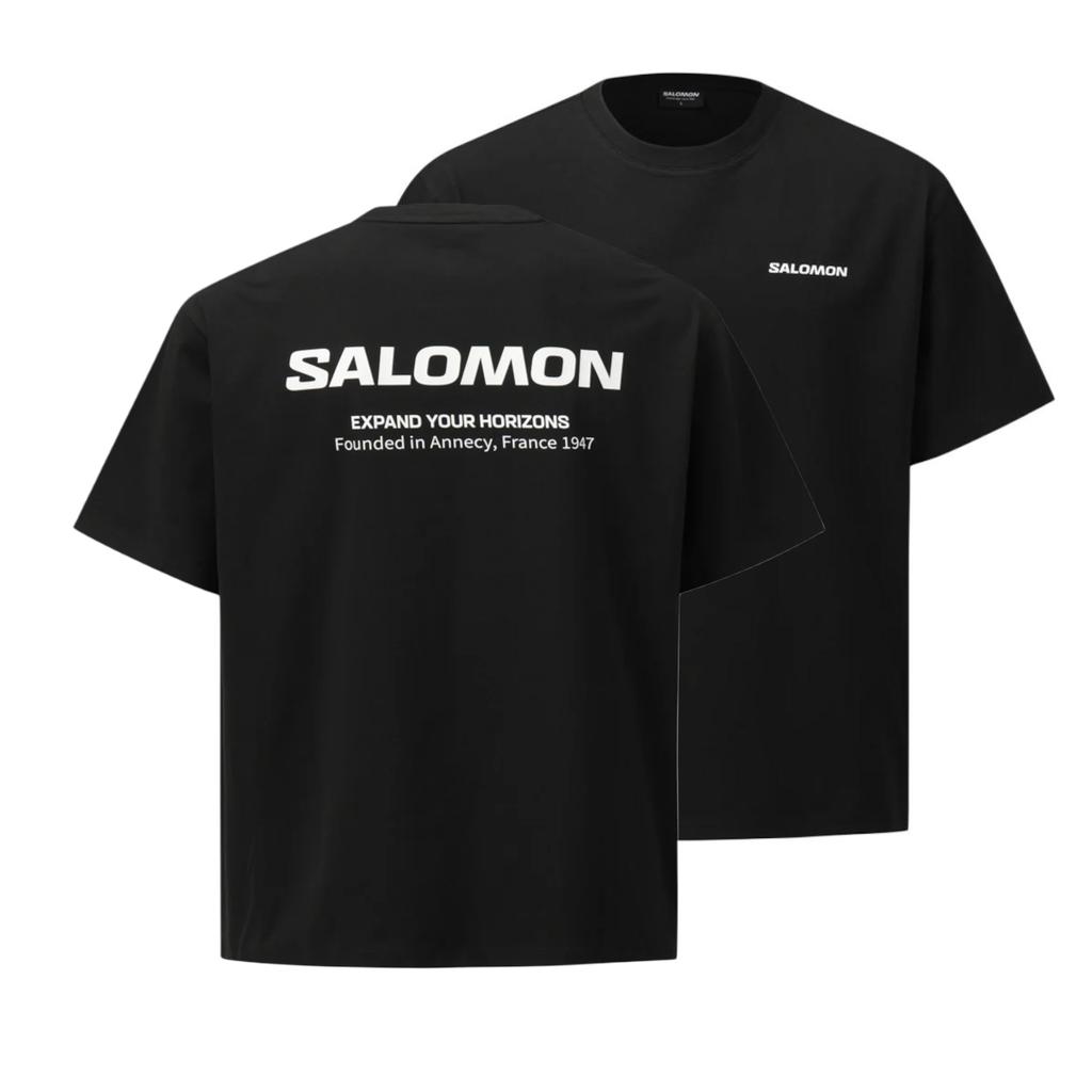 SALOMON Футболки Мужские Черные С Круглым Вырезом D00431