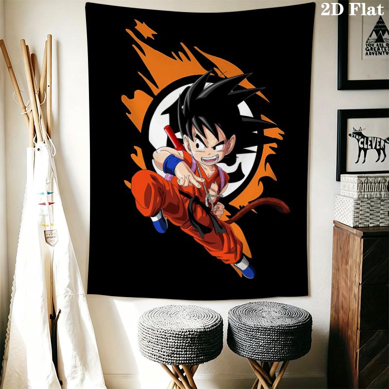 Cute Son Goku Wall Tapestry Aesthetic Wall Hanging Printed Fabric Blanket Decorative Tapestries For Bedroom Living Room Home Decor