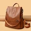 Ретро мягкий кожаный женский рюкзак с защитой от кражи, крокодиловый узор, женский школьный рюкзак, можно носить на одно плечо