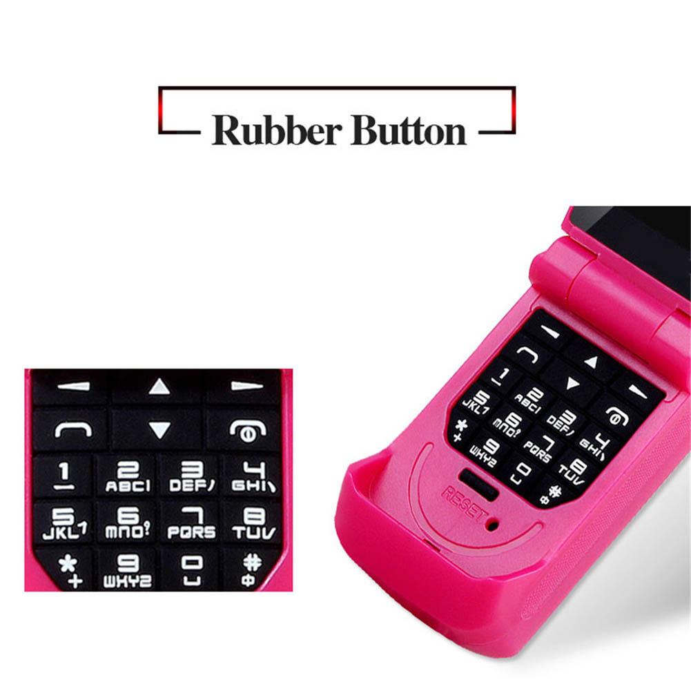 Mini Flip Mobile Phone 0.66 Inch Screen Bluetooth Dialer Smallest Mobile Phone