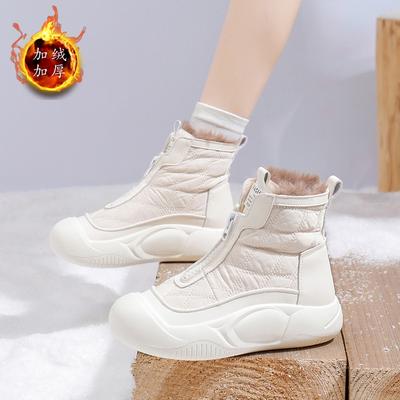 Женская обувь обувь с высоким верхом бархатные теплые хлопковые туфли 2024 зима новая обувь на толстой подошве повседневные зимние ботинки для женщин XW5812