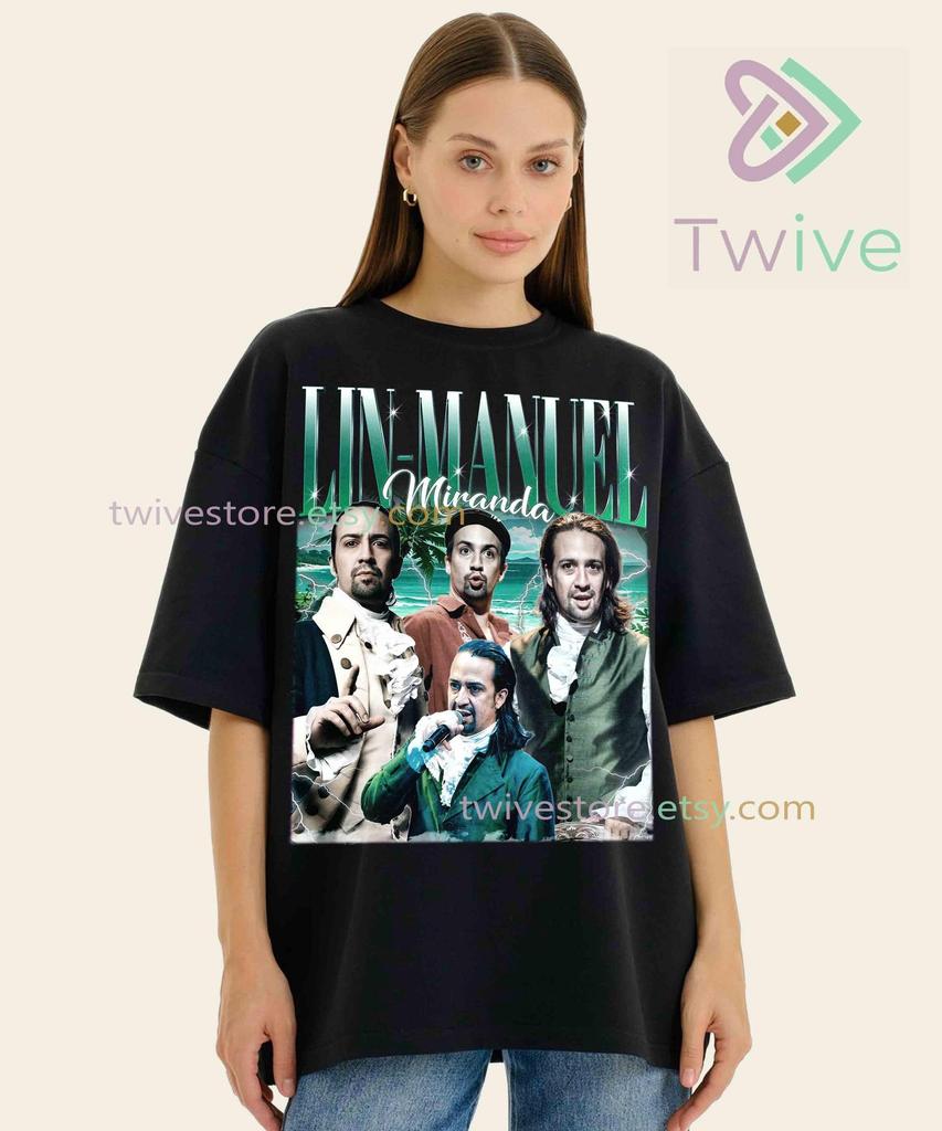 Retro Lin-Manuel Miranda, Broadway Songwriter Actor Graphic Tee, Musical Theater Fan T-Shirt – Pop Culture Stage Gift 90s Poster Graphic Tee