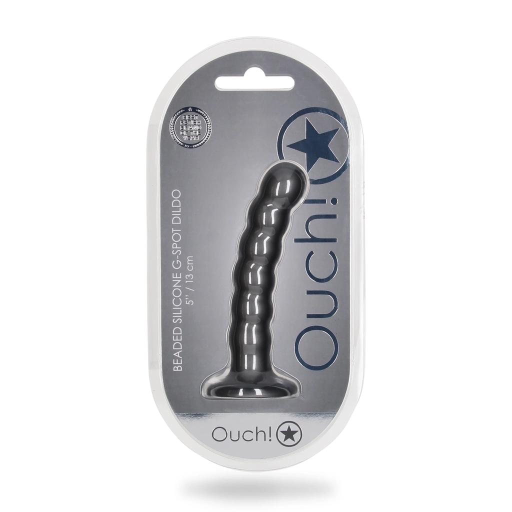 Ouch! - Silicone dildo with beads - 13 cm