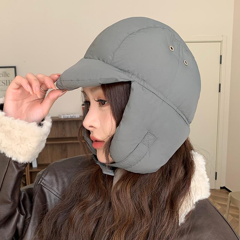 Women Autumn Winter Warm Thicken Ear Protector Hat Cold Outdoor Windproof Bomber Cap Sweet Cute Lei Feng Hats