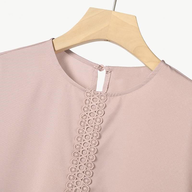 2024 Elegant Middle Eastern Muslim Women's Lace Suit with Long Sleeve Top and Wide Leg Pants for Spring and Autumn