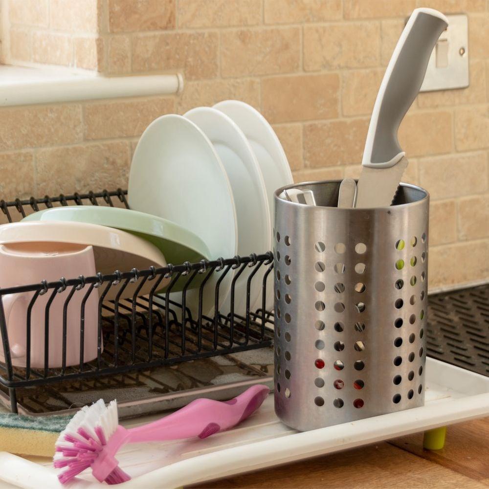Stainless Steel Cutlery Drainer and Kitchen Utensil Holder 12x13cm