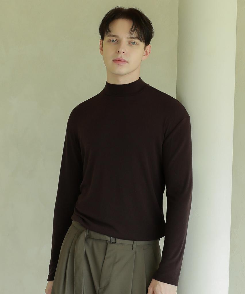 ESN Half Turtleneck Knit T-Shirt Wine