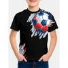 Cool football T-shirt, children's T-shirt, boys' outdoor baby summer outfit, short sleeved 3D football print, girls' T-shirt