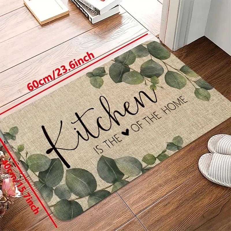 Eucalyptus Leaf Kitchen Floor Mat Set Non-Slip Absorbent Runner Rug for Kitchen, Hallway, Doorway, Farmhouse Decor