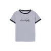 Li Ning Sports Lifestyle Series Logo Floral Print Round Neck Pullover Short Sleeve T Shirt Women Tops Light-Mist-Purple AHSR418-4