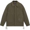 Li Ning Sports Trend Series Casual Simple Solid Color Loose Polo Cotton Jacket Men Jacket Olive-Green AJMS059-3
