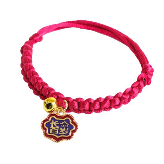 Ошейник для щенка, декоративный ошейник в китайском стиле, устойчивый к укусам, плетеный ошейник для котят, собак, фестивальный декор