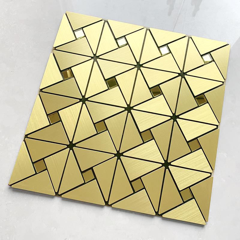 Алюминиево-пластиковая композитная мозаика Акцентная стена Матовая металлическая стеклянная мозаика Декорация акцентной стены
