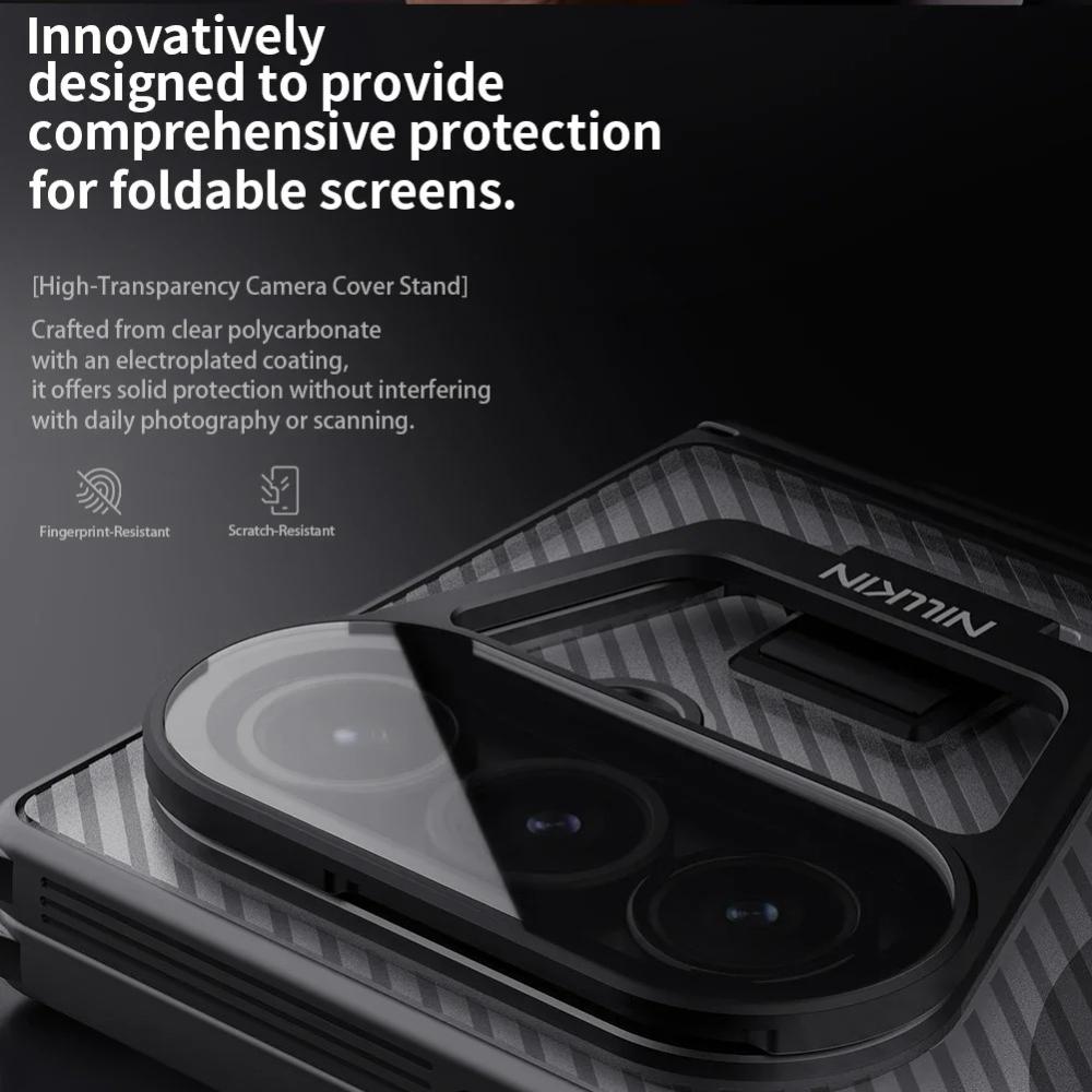 NILLKIN Чехол для Samsung Galaxy Z Fold 7 5G Магнитный Camshield Подставка с Чехлом для S-Pen Прозрачный Чехол-подставка для камеры Защита