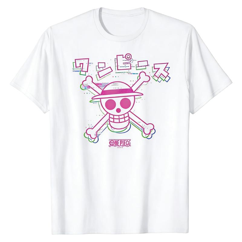 Соломенная Шляпа Jolly Roger One Piece Футболка Пиратский Логотип Графический Принт Круглый Вырез Мягкая 100% Хлопок Повседневная Мода Уличный Стиль Топы