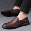 Genuine Leather Mens Loafers High Quality Men Casual Shoes Male Comfortable Soft Sole Business Footwear Brown Classic Mens Shoes