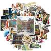 35pcs-150pcs Artistic Stickers Vintage Retro Stickers Cityscape Stickers For Guitar Suitcase Phone