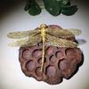 Delicate And Lovely Dragonfly Make Old Bronze Figurines Imitating Antique