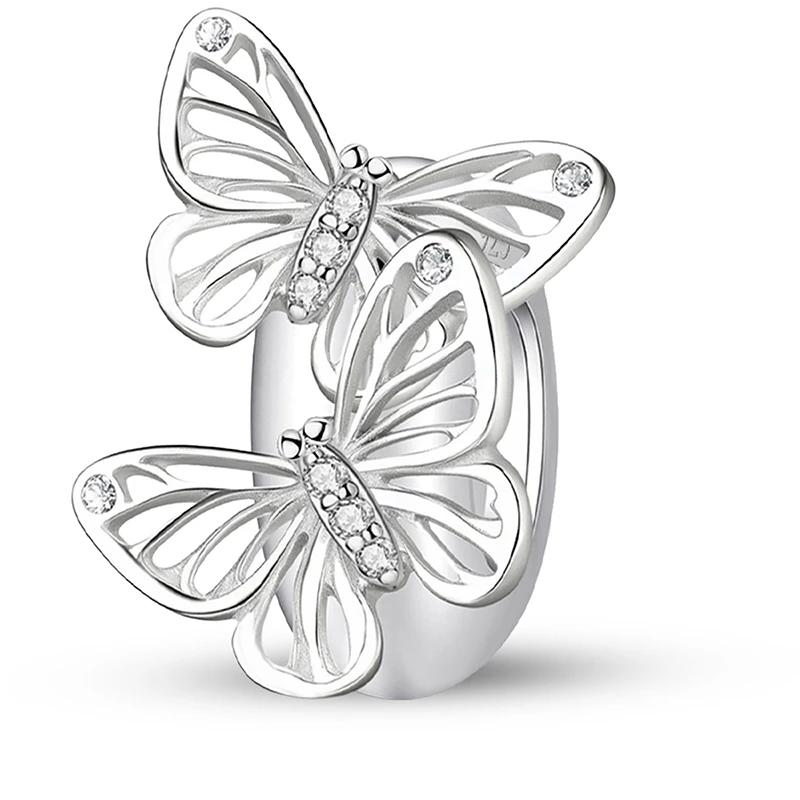 Copper Butterfly Series Cute Charms Beads Fit Original Pan Bracelet Bangle High Quality Diy Jewelry For Womens