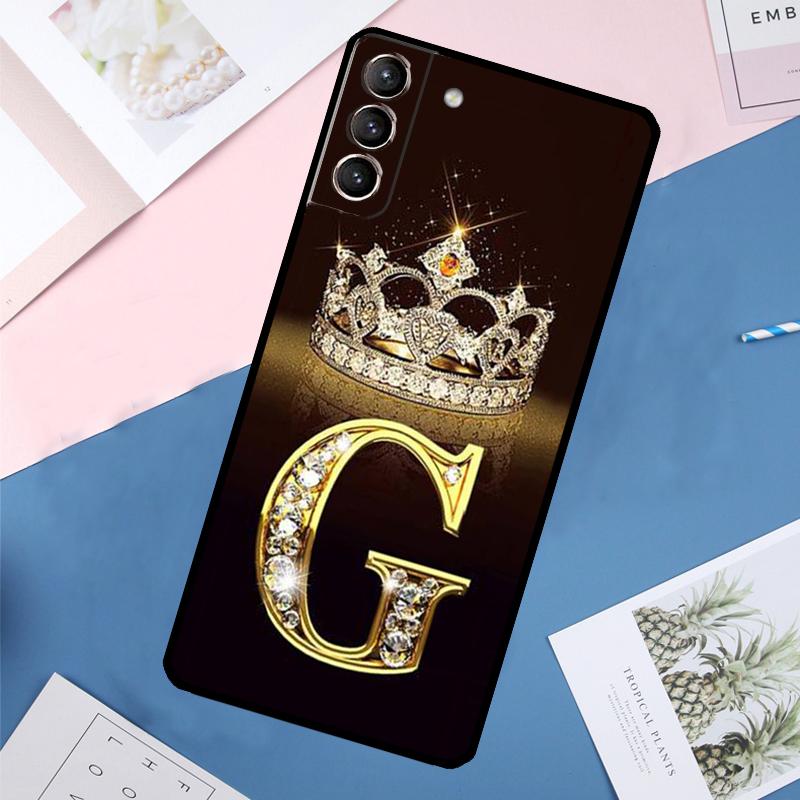 Чехол с золотым мраморным монограммой буквы Для Samsung Galaxy S24 Ultra S21 S22 S23 S25 Ultra S9 S10 Plus S20 FE S23 FE Задняя крышка