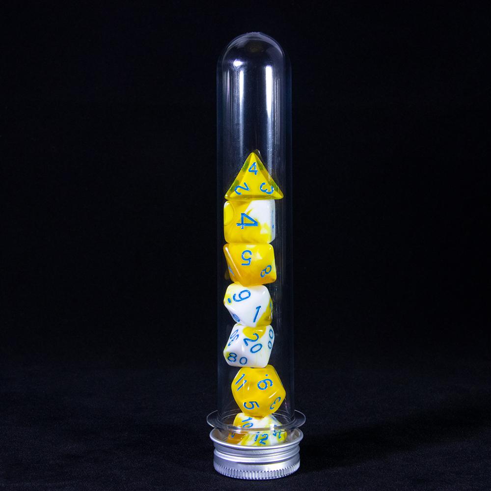 Многогранные цифровые игральные костиDND игровые кости 7 шт. многогранные двухцветные игральные кости с трубкой для настольной игры RPG принадлежности для вечеринок