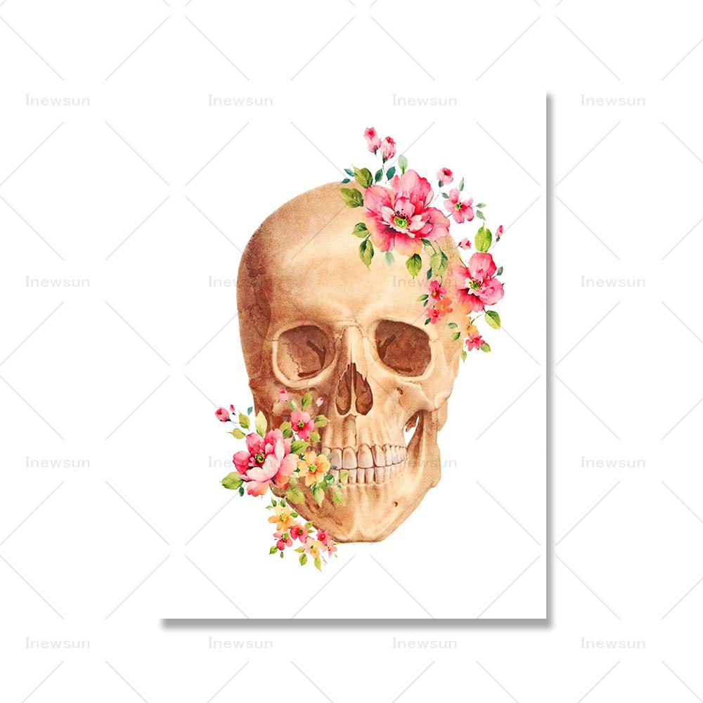 Скелетная система человека Canavs живопись функции скелета плакат с цветочным принтом анатомия человеческого тела настенная картина доктор офисный декор