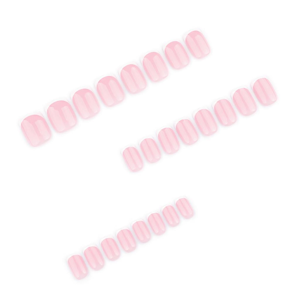 24 шт. Короткие квадратные накладные ногти с глянцевым акриловым покрытием для французского маникюра для женщин и девочек