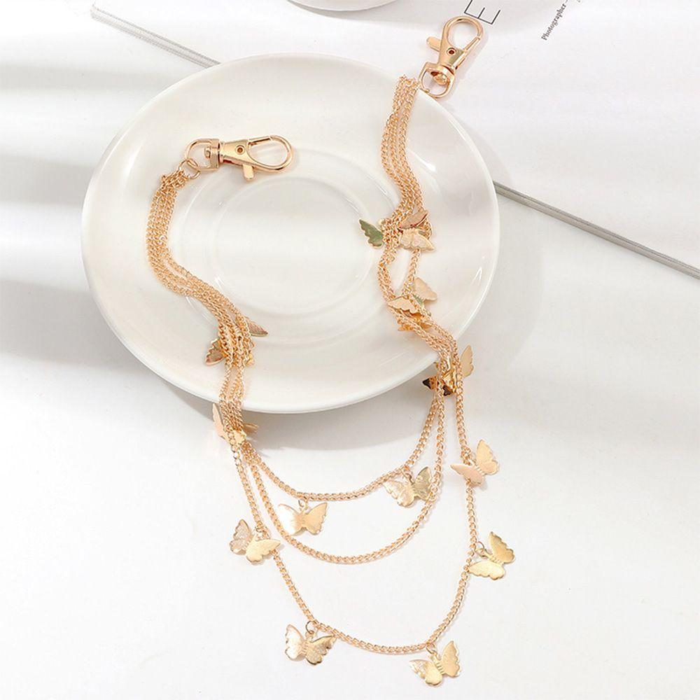 Waist Belt Multi Layer HipHop Women Punk Butterfly Belts Pants chain Waist Chain Waistband