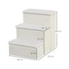 Dog Stairs 3 Steps 48 cm High Pet Stairs for Small and Old Animals Foldable Cat Stairs Dog Ramp Entry Aid for Bed, Sofa, Couch and Car White