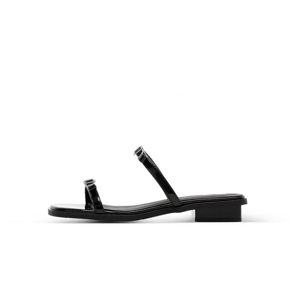 Fashion Internet celebrity ins trendy slippers wear bow women flat bottom word sandals 2025 new summer explosion